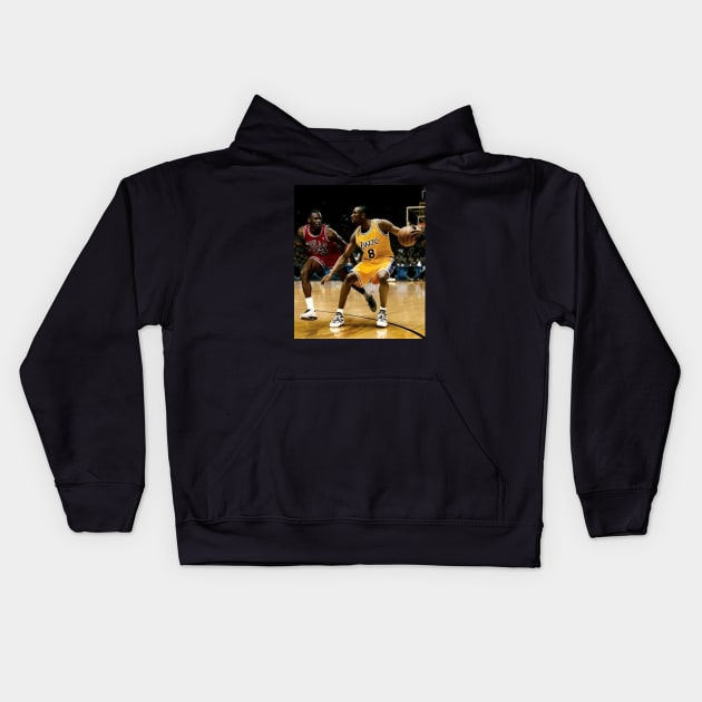 BASKETBALLART - GOAT 23 VS GOAT 24 Kids Hoodie by JORDAN-ART23